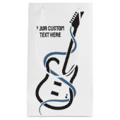 Petit Sac Cadeau Guitare stylisée de texte personnalisé (Devant)
