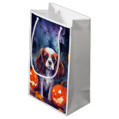 Petit Sac Cadeau Halloween Cavalier King Charles Citrouille espagno (Dos Angle)