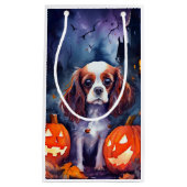 Petit Sac Cadeau Halloween Cavalier King Charles Citrouille espagno (Devant)