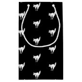 Petit Sac Cadeau Halloween chat noir et blanc motif (Dos)