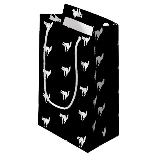 Petit Sac Cadeau Halloween chat noir et blanc motif (Devant Angle)
