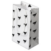 Petit Sac Cadeau Halloween chat noir et blanc motif faveurs (Dos Angle)