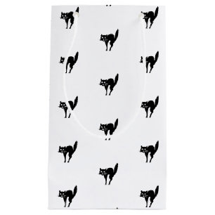 Petit Sac Cadeau Halloween chat noir et blanc motif faveurs