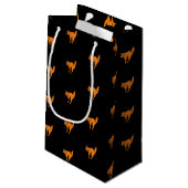 Petit Sac Cadeau Halloween chat noir orange noir motif (Dos Angle)
