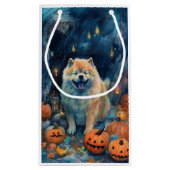 Petit Sac Cadeau Halloween Chow Chow Avec La Peur Citrouille (Dos)