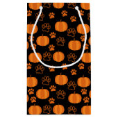 Petit Sac Cadeau Halloween citrouille et Paws (Dos)