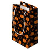 Petit Sac Cadeau Halloween citrouille et Paws (Devant Angle)