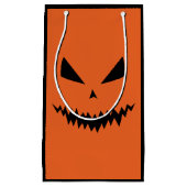 Petit Sac Cadeau Halloween effrayant Jack OLantern noir visage oran (Devant)