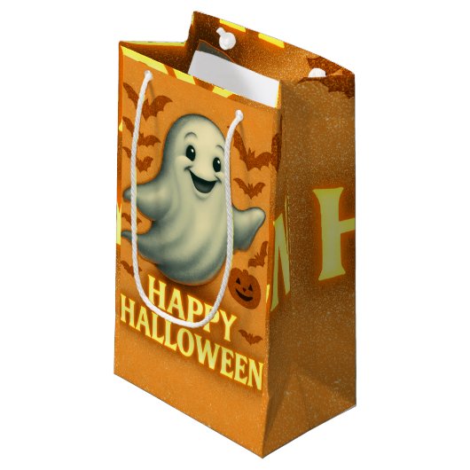 Petit Sac Cadeau Halloween fantôme (Devant Angle)