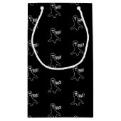 Petit Sac Cadeau Halloween fantôme noir et blanc motif (Dos)