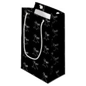 Petit Sac Cadeau Halloween fantôme noir et blanc motif (Devant Angle)