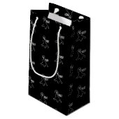 Petit Sac Cadeau Halloween fantôme noir et blanc motif (Dos Angle)