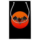 Petit Sac Cadeau Halloween Goth Orange Heart & Bat Wings Cadeau (Dos)