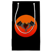 Petit Sac Cadeau Halloween Goth Orange Heart & Bat Wings Cadeau (Devant)