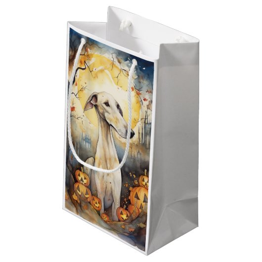 Petit Sac Cadeau Halloween Greyhound Avec La Peur Citrouille (Dos Angle)