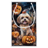 Petit Sac Cadeau Halloween Lhassa Apso Avec Peur Citrouille (Dos)