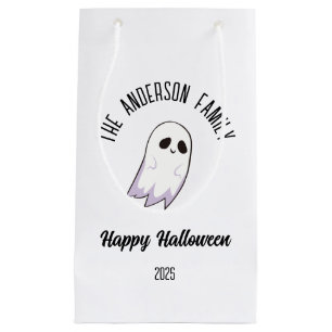 Petit Sac Cadeau Halloween mignon fantôme Nom personnalisé Année