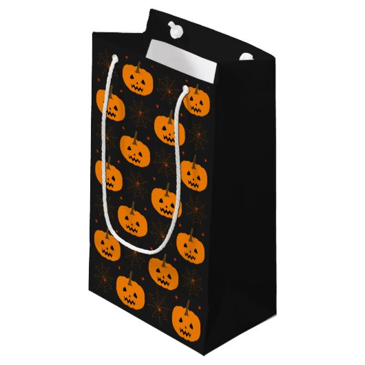 Petit Sac Cadeau Halloween Motif Citrouille Petit Cadeau (Devant Angle)