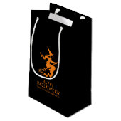 Petit Sac Cadeau Halloween sorcière noir orangé traitement personna (Dos Angle)