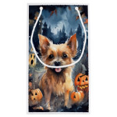 Petit Sac Cadeau Halloween Terrier Australien Avec Peur Citrouille (Dos)