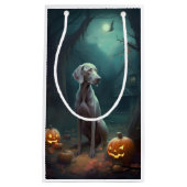 Petit Sac Cadeau Halloween Weimaraner avec la peur Citrouille (Devant)