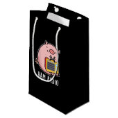 Petit Sac Cadeau Ham Radio Funny Pig Pun Dark BG (Devant Angle)