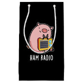 Petit Sac Cadeau Ham Radio Funny Pig Pun Dark BG (Devant)
