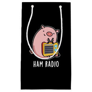 Petit Sac Cadeau Ham Radio Funny Pig Pun Dark BG