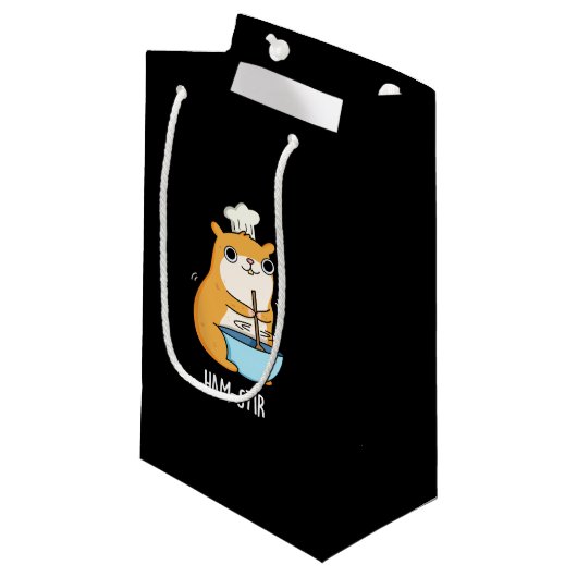 Petit Sac Cadeau Hamstir Funny Chef Hamster Pun Dark BG (Devant Angle)