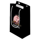 Petit Sac Cadeau Hamstring Funny Pig Pun Dark BG (Devant Angle)