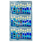 Petit Sac Cadeau Hanoukka bougies avec l'étoile d'or de David (Dos)