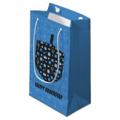 Petit Sac Cadeau Hanoukka Dreidel Cutout (Devant Angle)