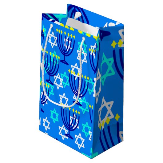 Petit Sac Cadeau Hanoukka Menorahs (Dos Angle)