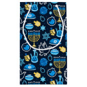 Petit Sac Cadeau Hanoukka Symboles Motif bleu (Dos)