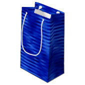 Petit Sac Cadeau Hanukkah bleu royal à rayures en feuille (Dos Angle)