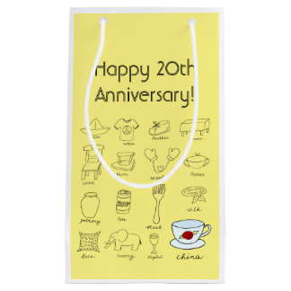Petit Sac Cadeau Happy 20th Mariage Anniversary Bag pour votre cade