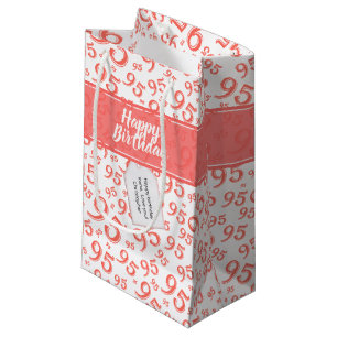 Petit Sac Cadeau Happy 95e anniversaire Numéro Motif Coral