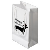 Petit Sac Cadeau Happy Halloweenie Dachshund Chien Halloween Witch  (Devant Angle)