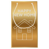 Petit Sac Cadeau Happy New Home - Gold Gradient background  (Dos)