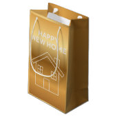Petit Sac Cadeau Happy New Home - Gold Gradient background  (Dos Angle)
