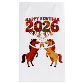 Petit Sac Cadeau Happy New Year 2026 – Celebrating Horses with Cham (Dos)