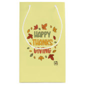 Petit Sac Cadeau Happy Thanksgiving - Yellow Theme (Dos)