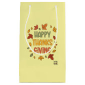 Petit Sac Cadeau Happy Thanksgiving - Yellow Theme (Devant)