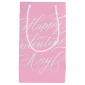 Petit Sac Cadeau Happy Valentines Day Calligraphy Pink (Devant)