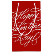 Petit Sac Cadeau Happy Valentines Day Calligraphy Red (Dos)