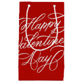 Petit Sac Cadeau Happy Valentines Day Calligraphy Red (Devant)