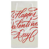 Petit Sac Cadeau Happy Valentines Day Elegant Red Calligraphy (Dos)