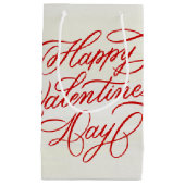 Petit Sac Cadeau Happy Valentines Day Elegant Red Calligraphy (Devant)