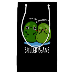 Petit Sac Cadeau Haricots déversés Drôle Veggie Bean Pun Dark BG