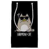 Petit Sac Cadeau Harmoni cat Funny Harmonica Cat Pun Dark BG (Devant)